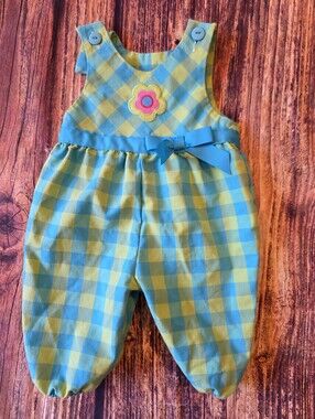 Vintage Patsy Aiken Size 9mo One Piece Plaid outfit Made In USA
